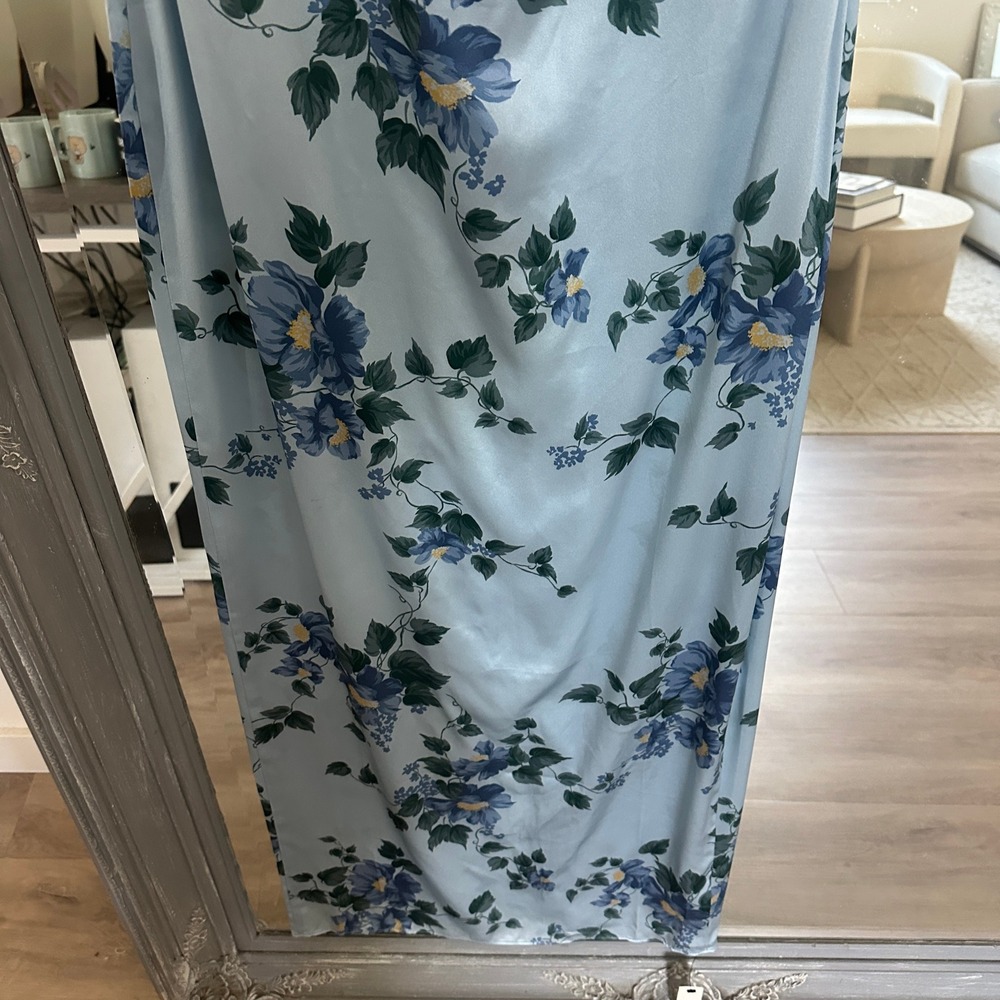 Reformation Light Blue Floral Halter Maxi Dress - Picture 9 of 14